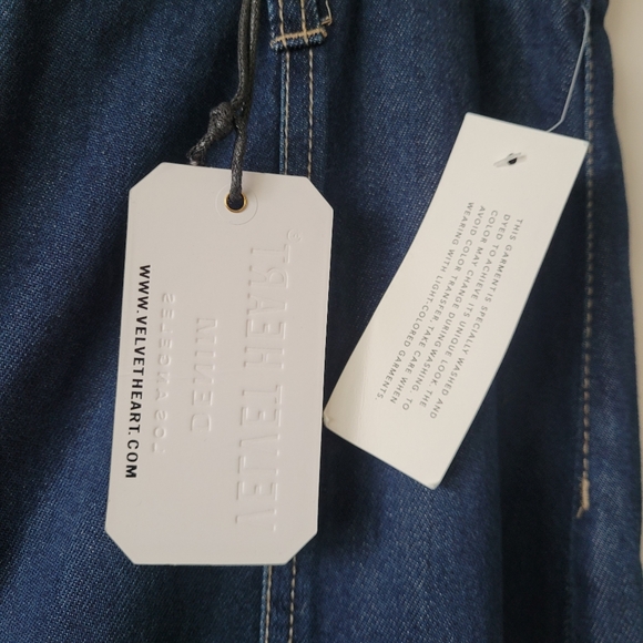 Velvet Heart Denim Blue Nikkie High Waist Slitted Long Midi Denim Skirt Large - Picture 5 of 16